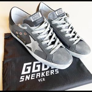 Golden Goose Charcoal Gray Superstars